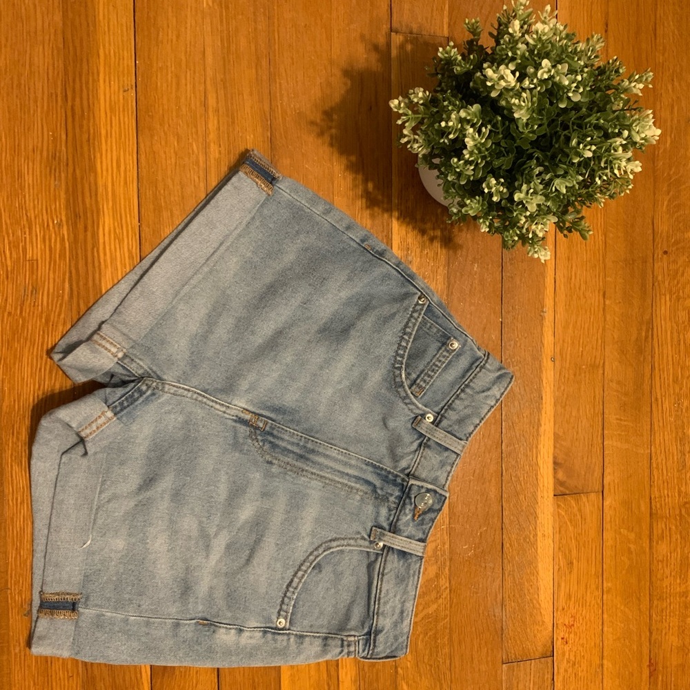 H&M High Waist Denim Short, Color: Light Denim Blue